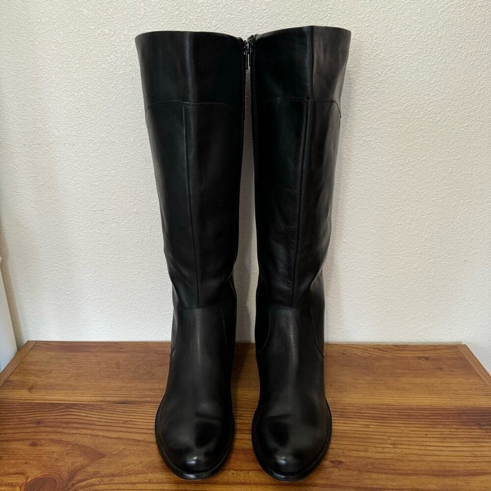 New! Retail $200 Corso Como Black Leather Tall Boots Size 9.5M - Picture 4 of 11